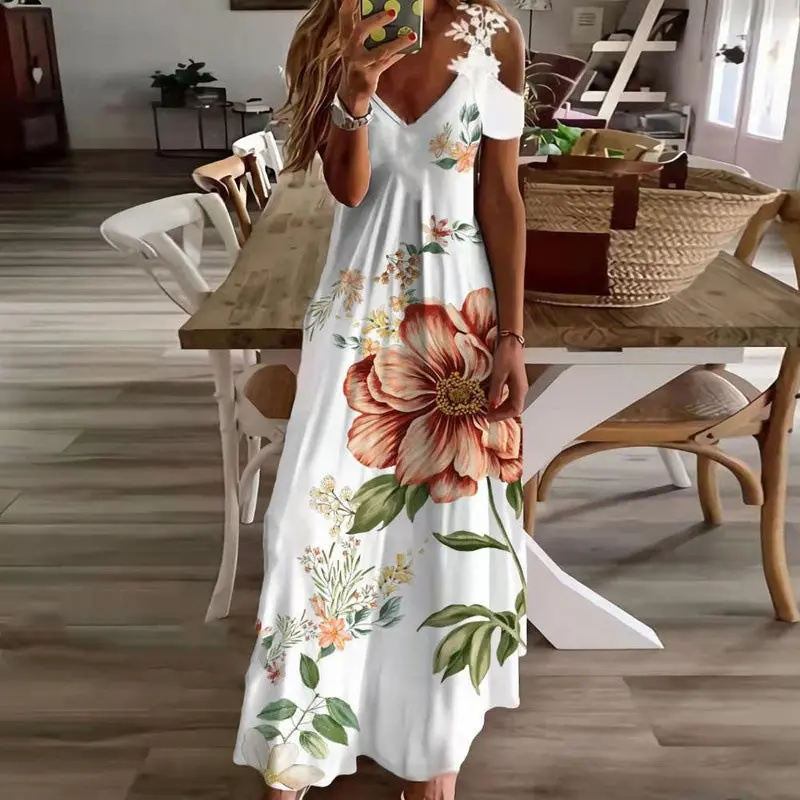 Rubucy | Elegantes Maxikleid mit Schulterfrei-Ausschnitt