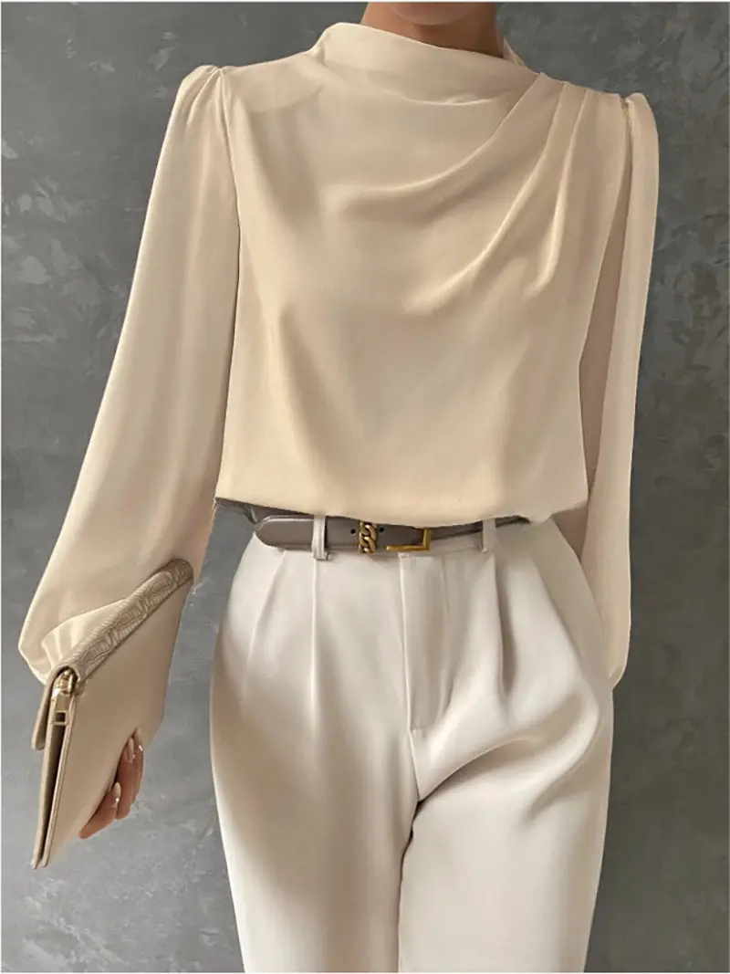 Sandra | Damen Elegante Lässige Langarmbluse