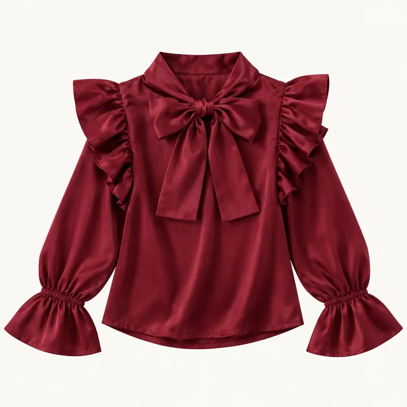 Satijnen blouse bordeaux