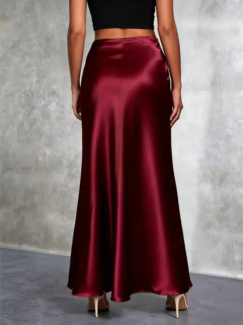 Satinrock mit hoher Taille