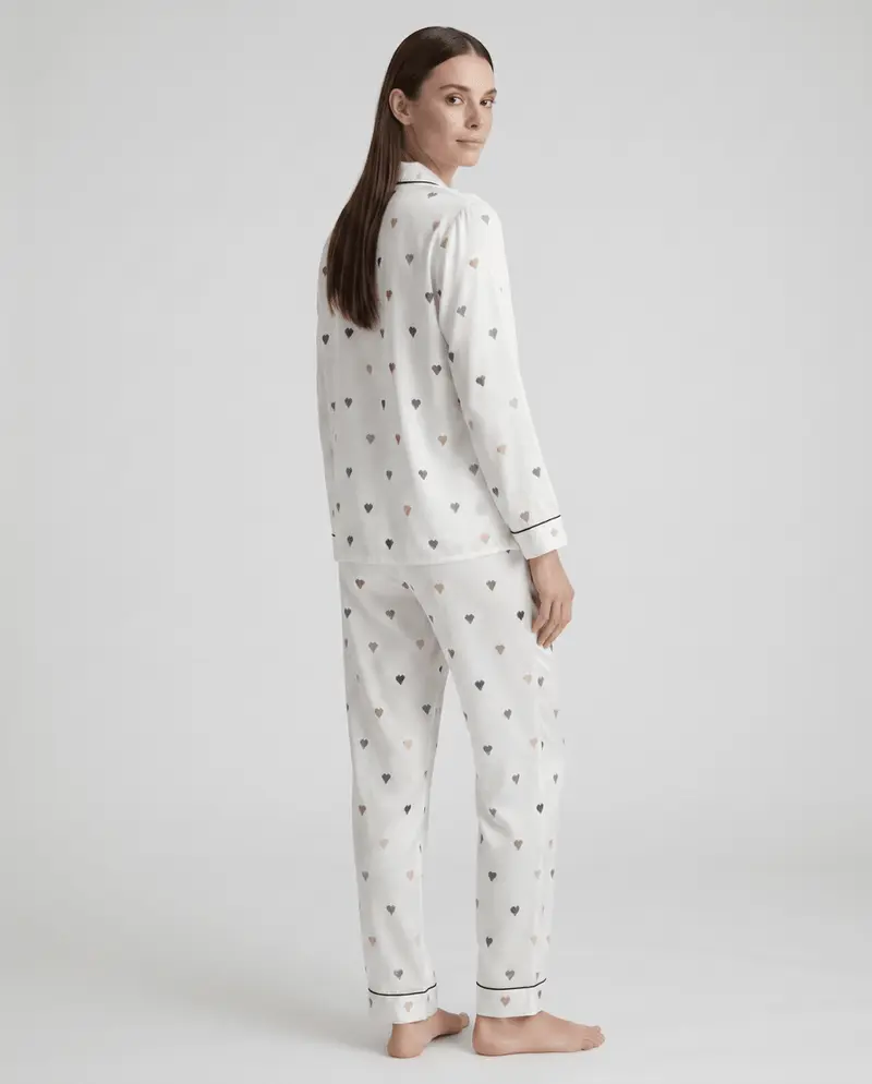 Schlafanzug Damen lang mit Hemd und Hose