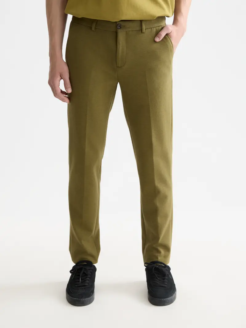 Seasonal Essentials —  Mott Tailored Cotton Blend Jersey Chino