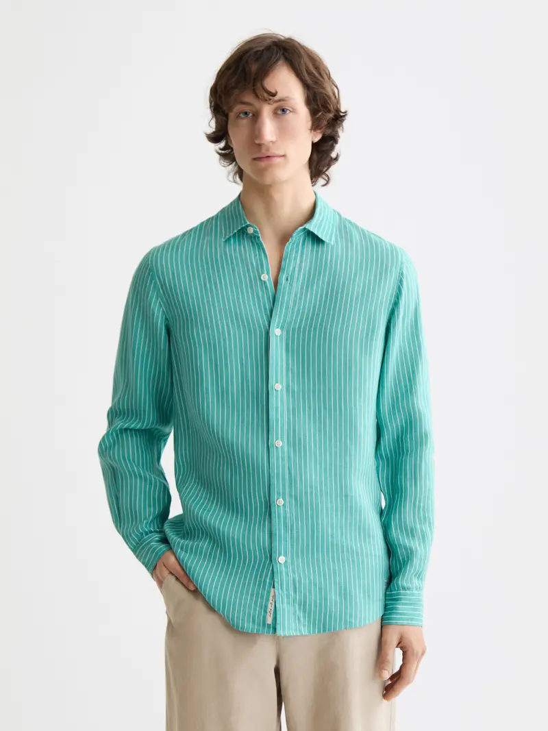 Seasonal Essentials — Regular-Fit Striped Linen Shirt