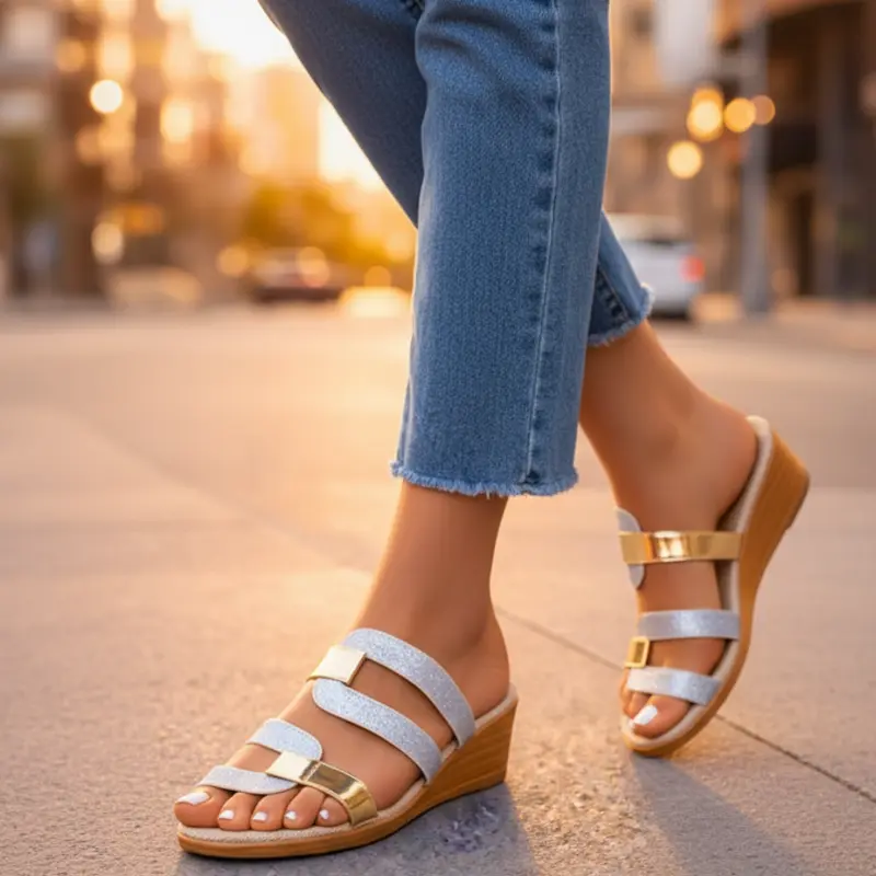 Selma | Damen Riemchen Keilsandaletten