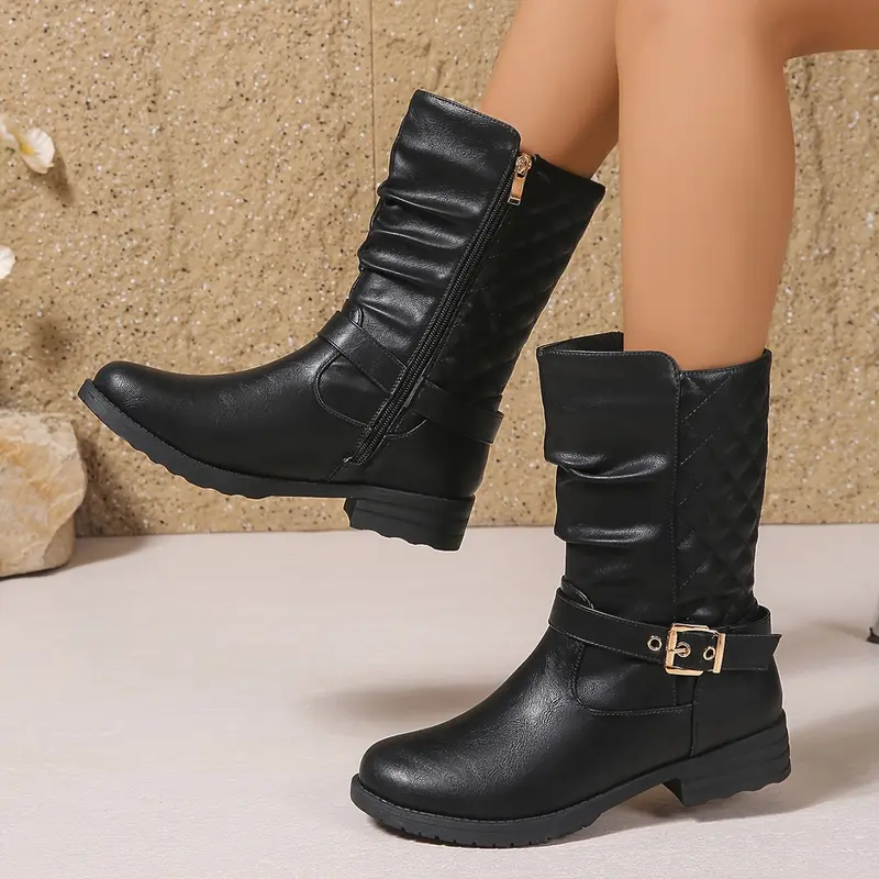 Seren | Damen Stiefelette mit Schnalle, Schwarz