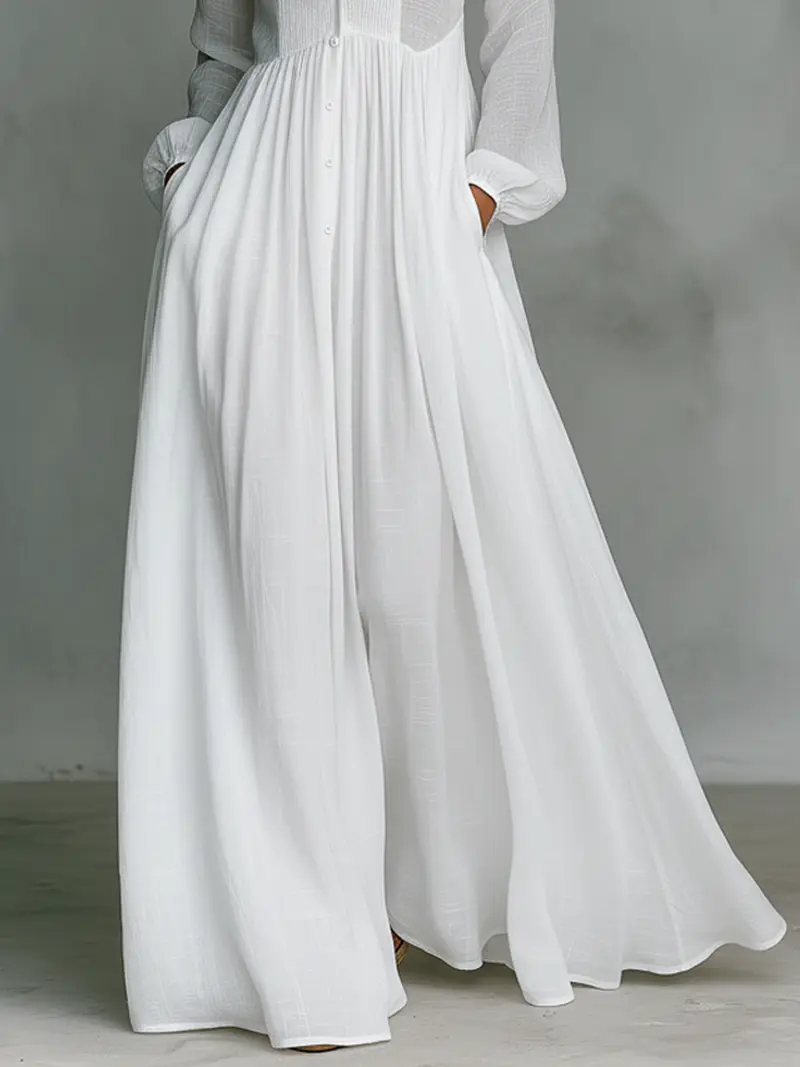 Sheilan – Elegantes Maxikleid Mit Knöpfen