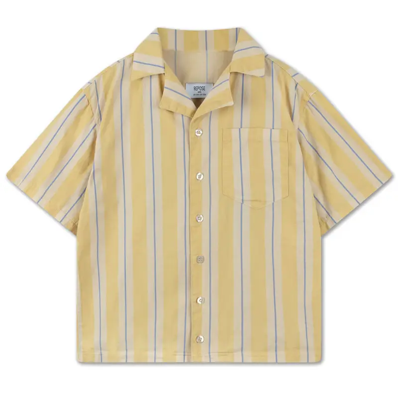Shirt Boxy Sand Gold Stripe