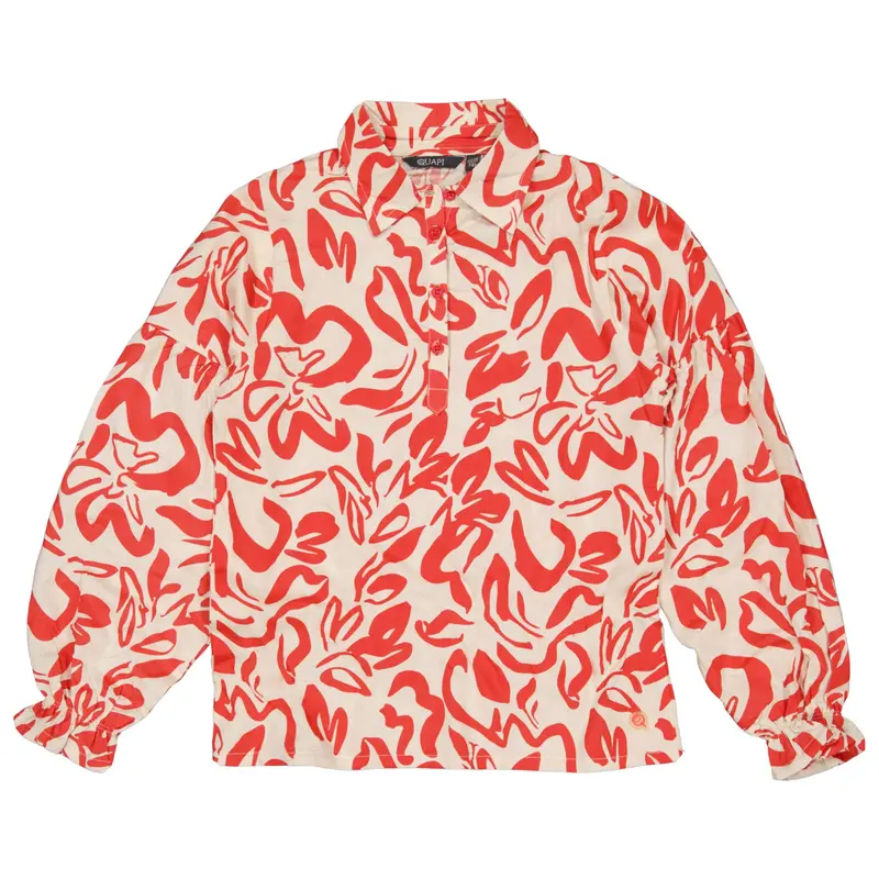 Shirt met rode bloemen | AOP Red Flower