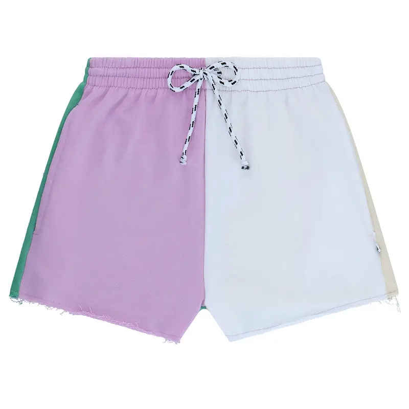 Short Jogging Cut Off Colour Block Offwhite Pink Lavender