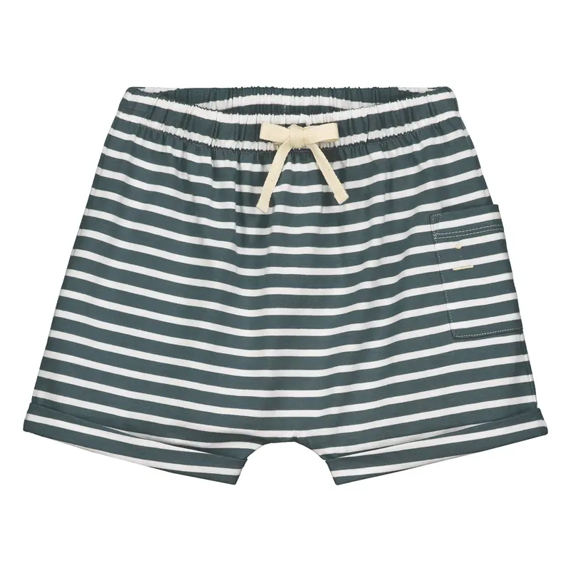 Short One Pocket Blue Grey White Striped