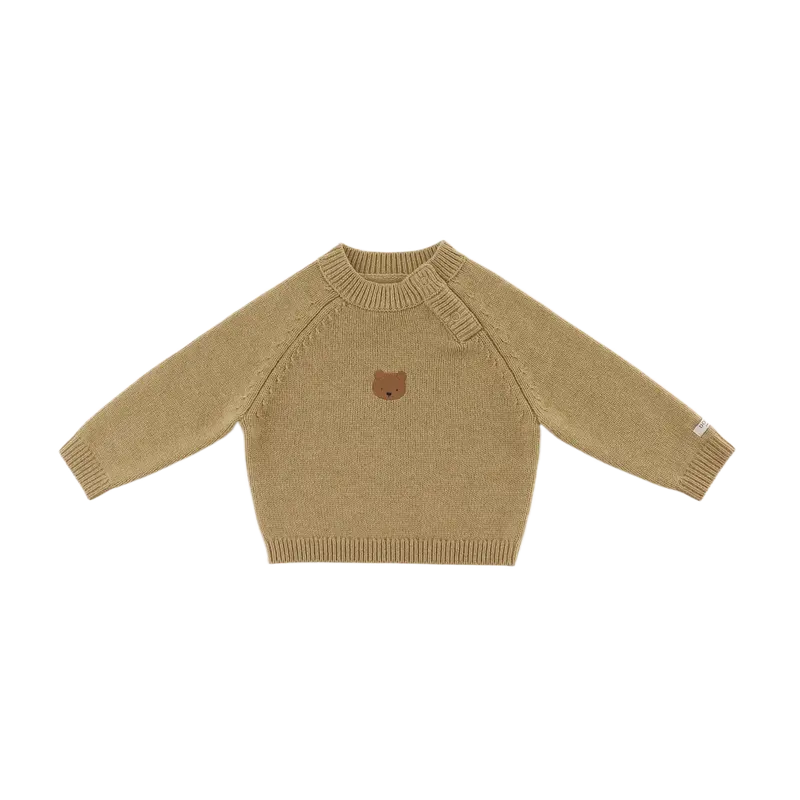 Sibbe Merino Wool Sweater | Bear | Sesame