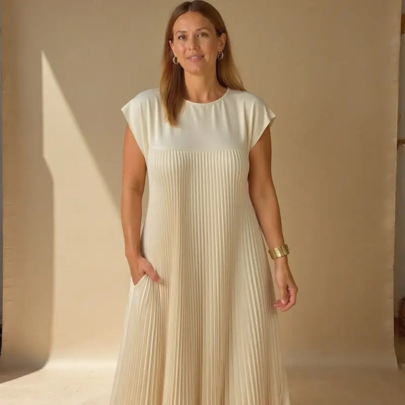 Sierra | Plissee Maxi Cocktailkleid
