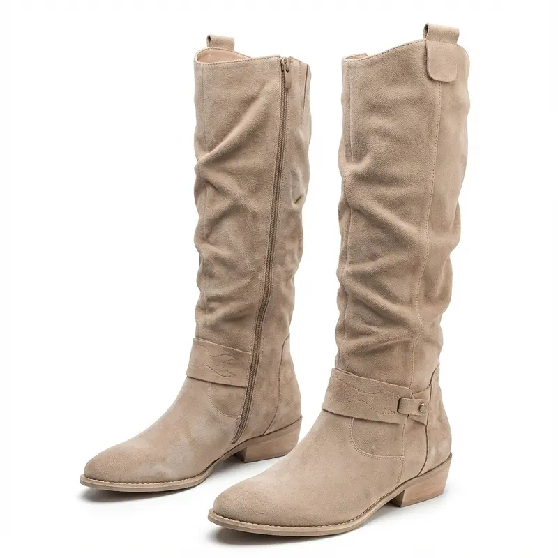 Sigrun | Damen Kniehohe Stiefel Slouch-Optik