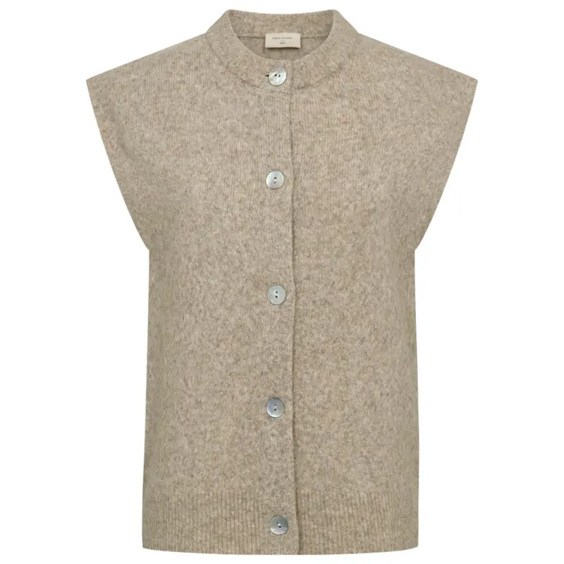 Silver Mink Melange mouwloos vest Alpa