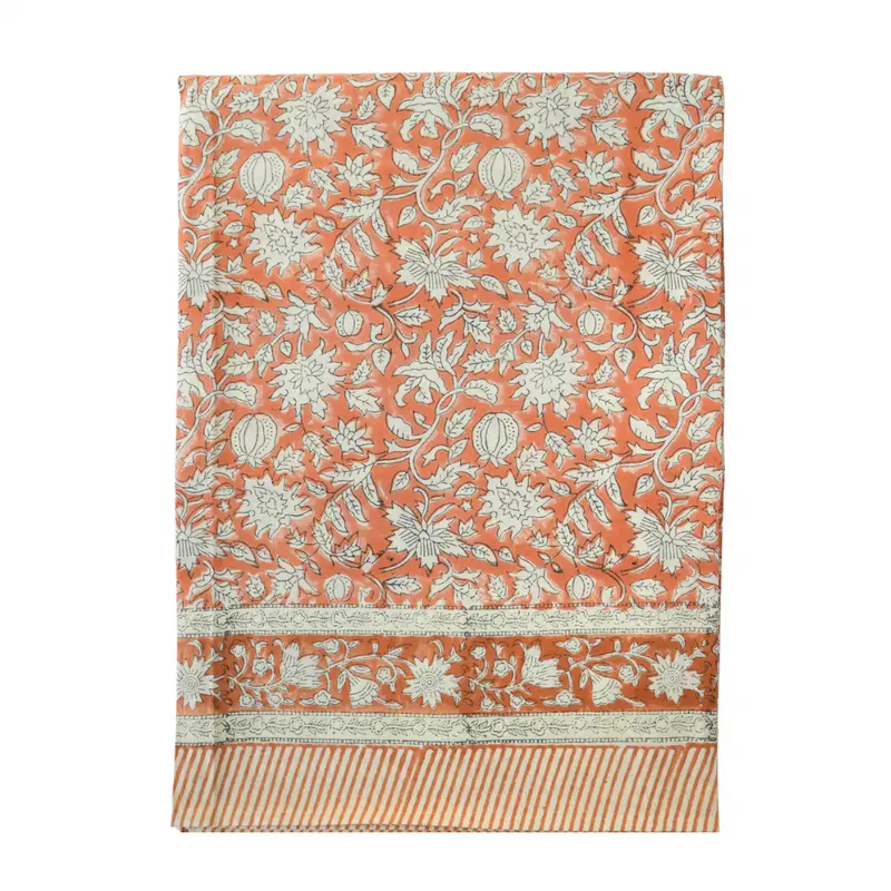 Sindhoori Phool Hand Blocked Tablecloth
