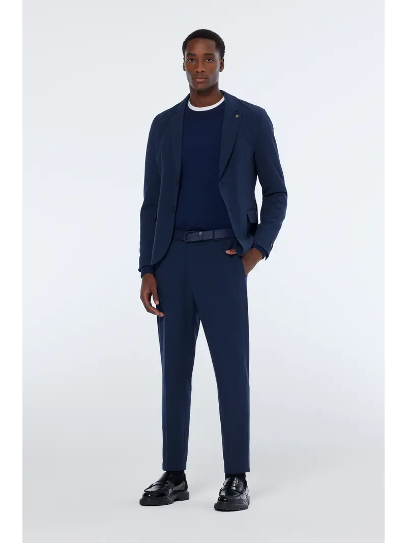 Single-Breasted Seersucker Check Relaxed Fit Blazer