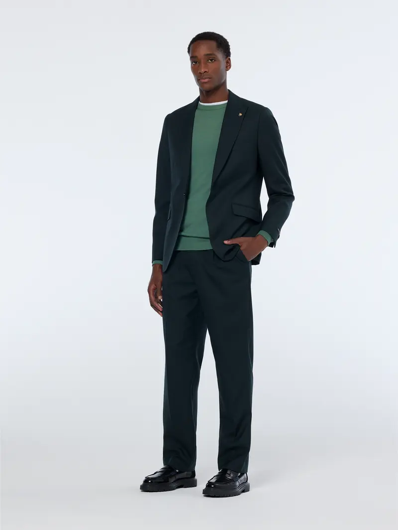 Single-Buttoned Peak Lapel Regular Fit Blazer