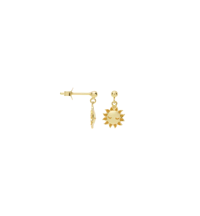 Single Rays of Sun Stud | Yellow Gold