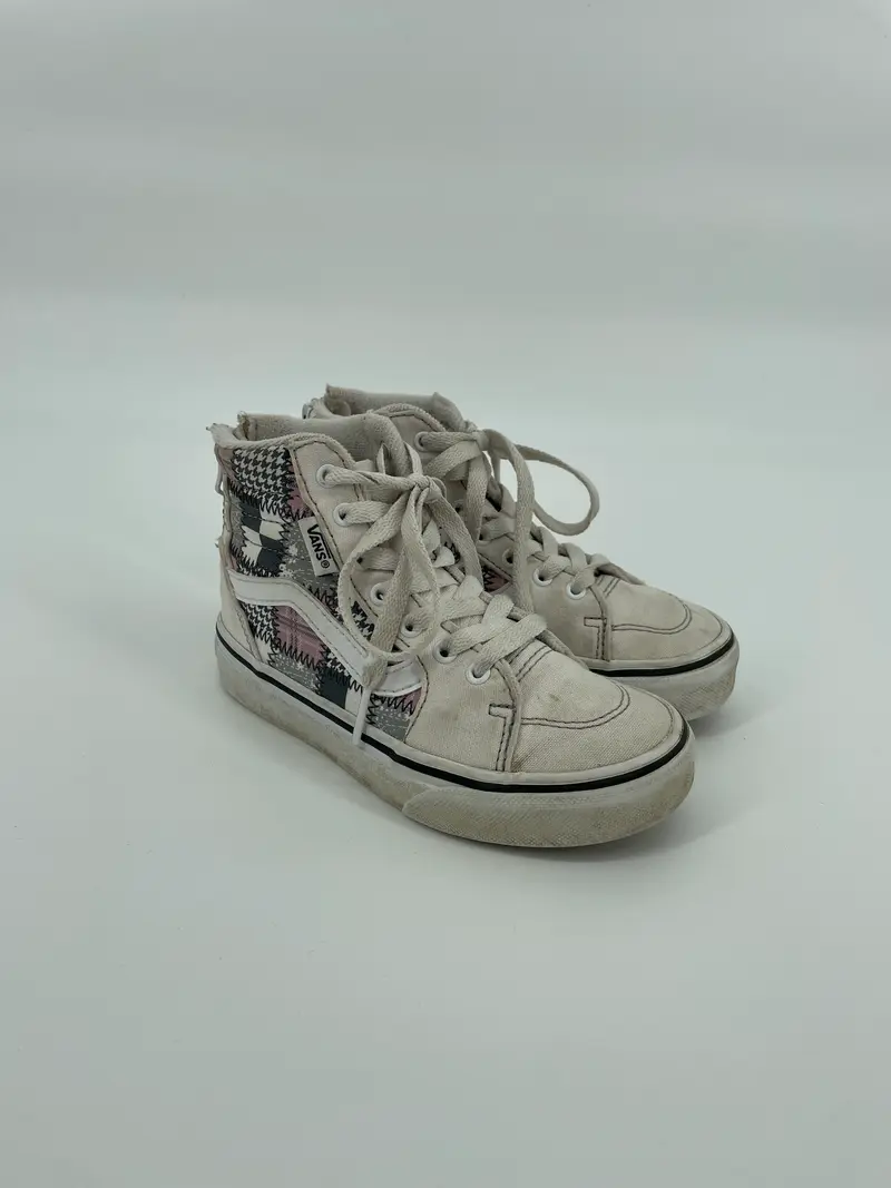 Sk8-Hi Zip Grijs Roze Patchwork Maat 28