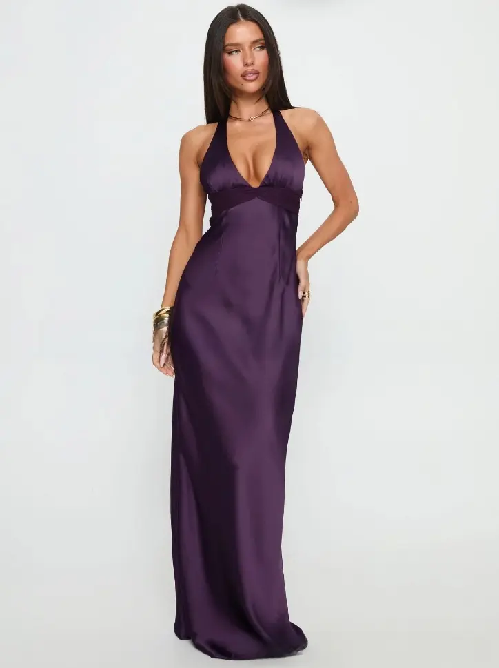 Slim Fit Deep V-Neck Dress