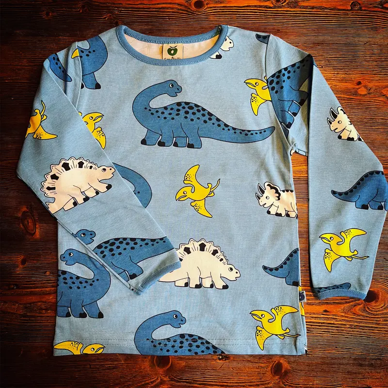 Smafolk Longsleeve Blauw Dinosaurus - Blue Dino's