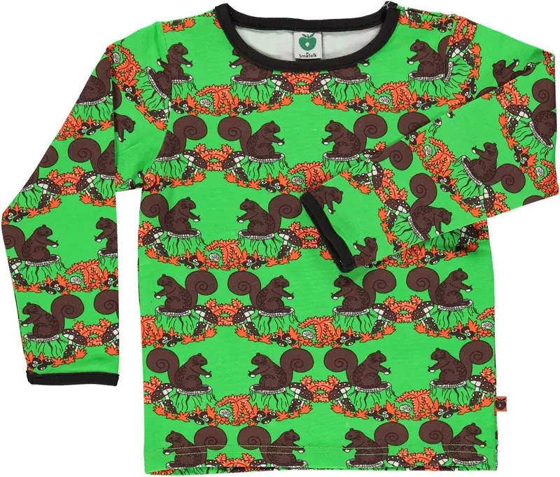Smafolk - Longsleeve Green Squirrels - Eekhoornjes