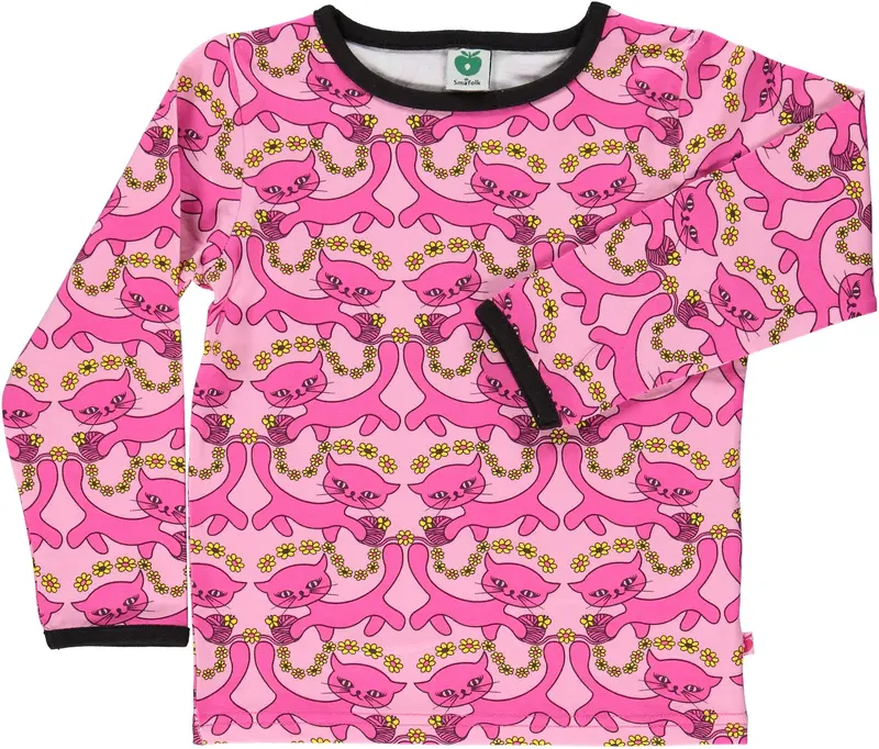 Smafolk - Longsleeve Pink Cats Wool