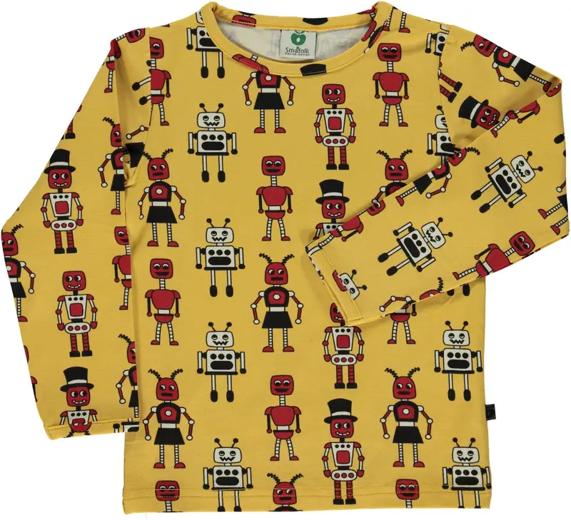 Smafolk Longsleeve Robot Yellow/Ochre - Robot Geel/Rood
