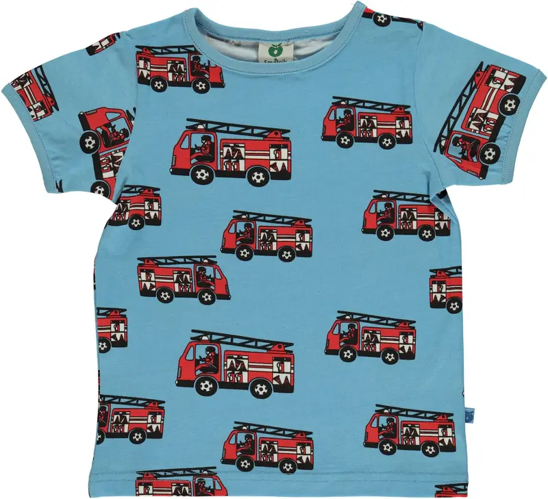 Smafolk - T-Shirt Light Blue Firetruck