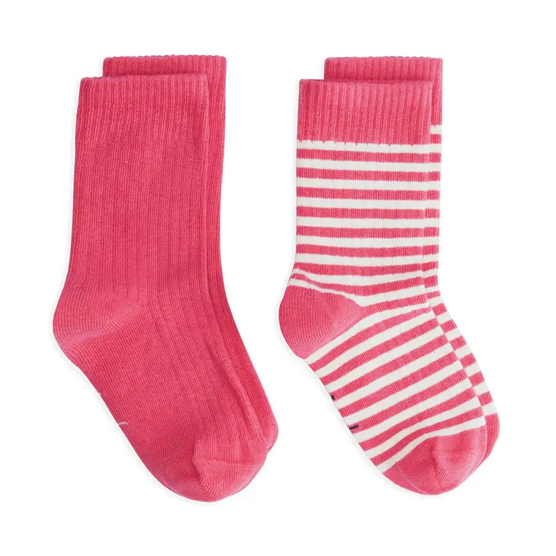 Socks Ribbed Cherry Cream 2-PACK