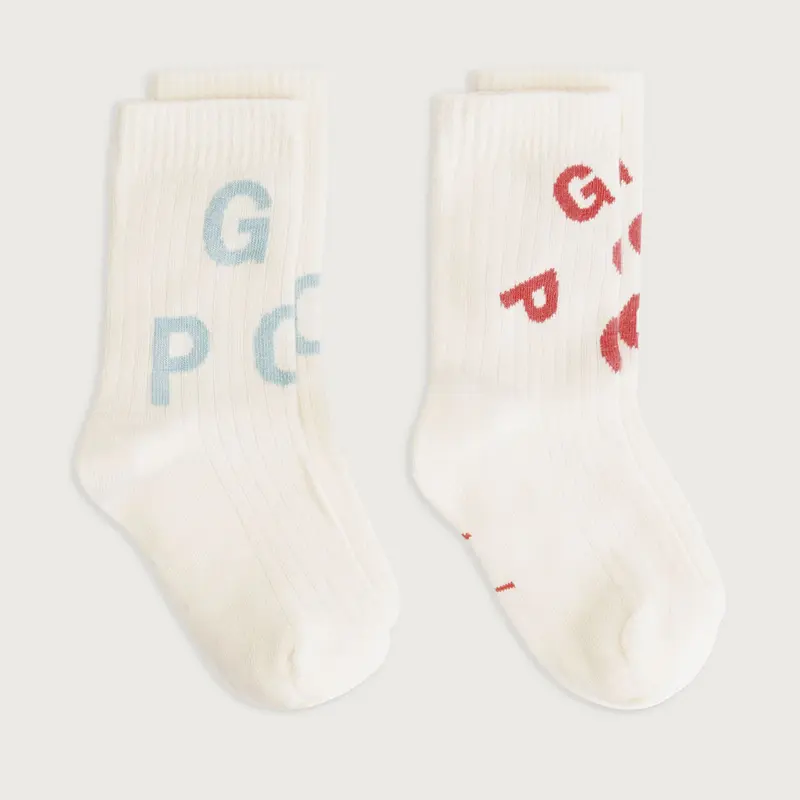 Socks Ribbed Cherry Sky 2-PACK