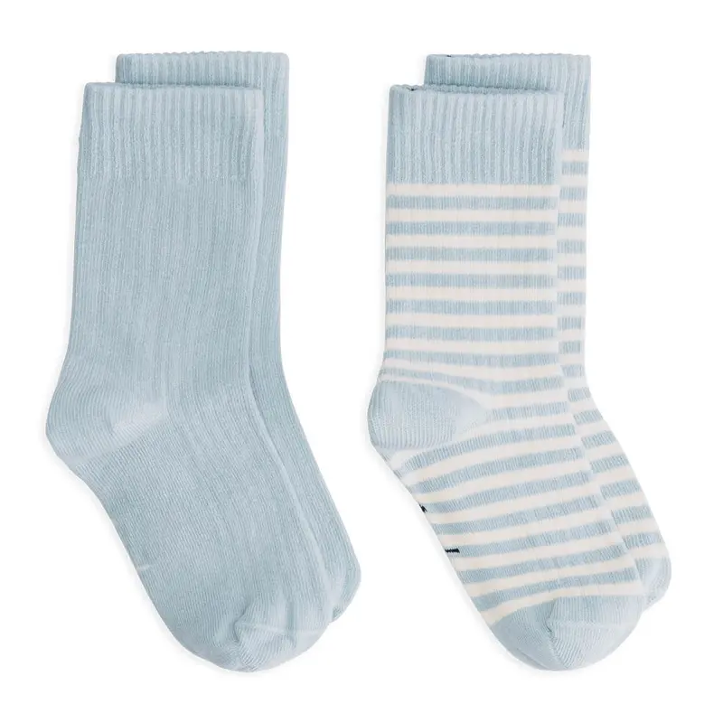 Socks Ribbed Sky Cream 2-PACK