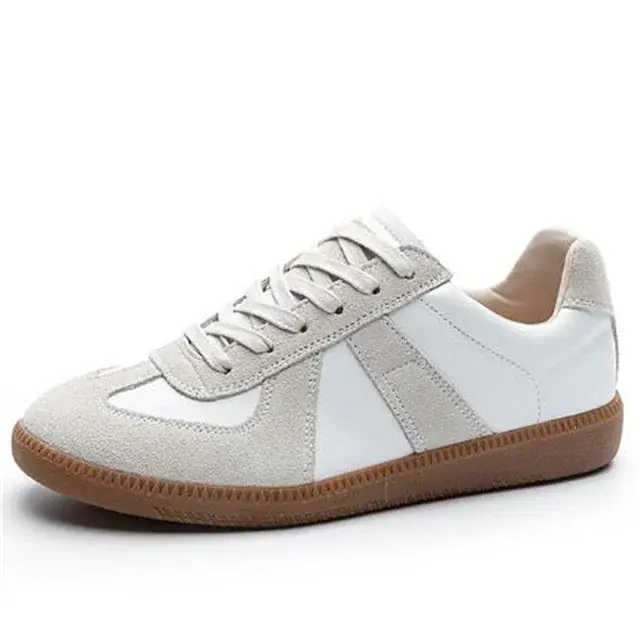 Splicing Spell Colors Echt Lederen Platte Sneakers Voor Dames