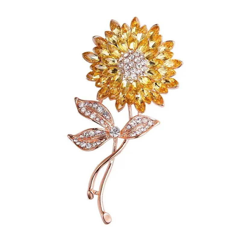 Strass zonnebloem broche modieuze en luxe