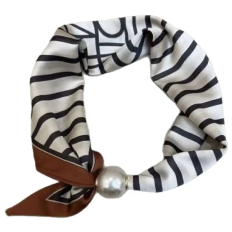 Stripe/brown parel sjaaltje Chloe