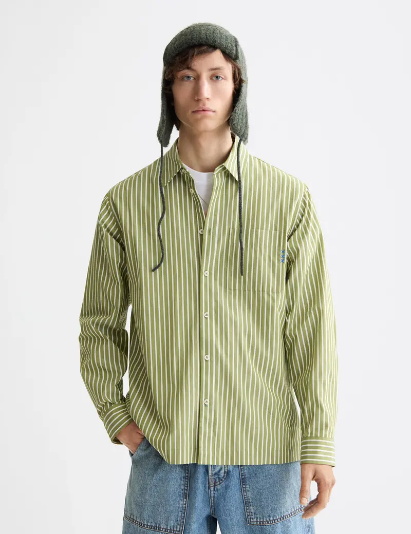 Striped Relaxed-Fit Poplin Shirt