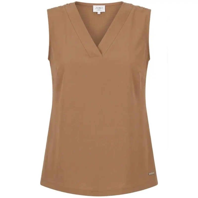 Summer Camel mouwloze travel top Suzette