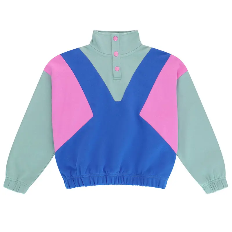 Sweater Button Up Colour Block