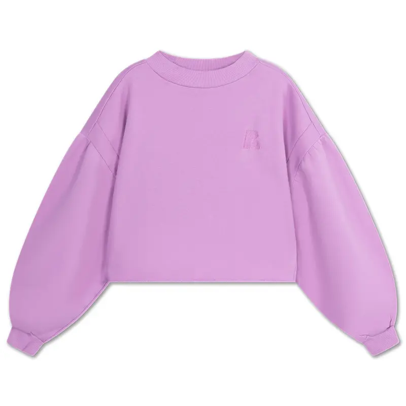 Sweater Crop Heart Violet Lilac