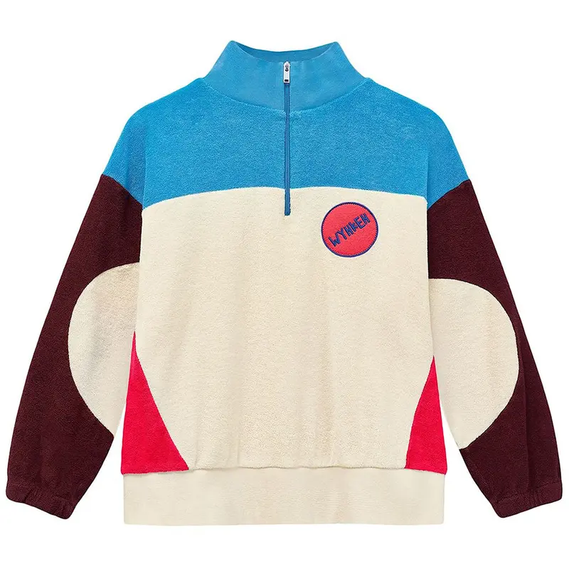 Sweater Keel Popover Blue Ecru