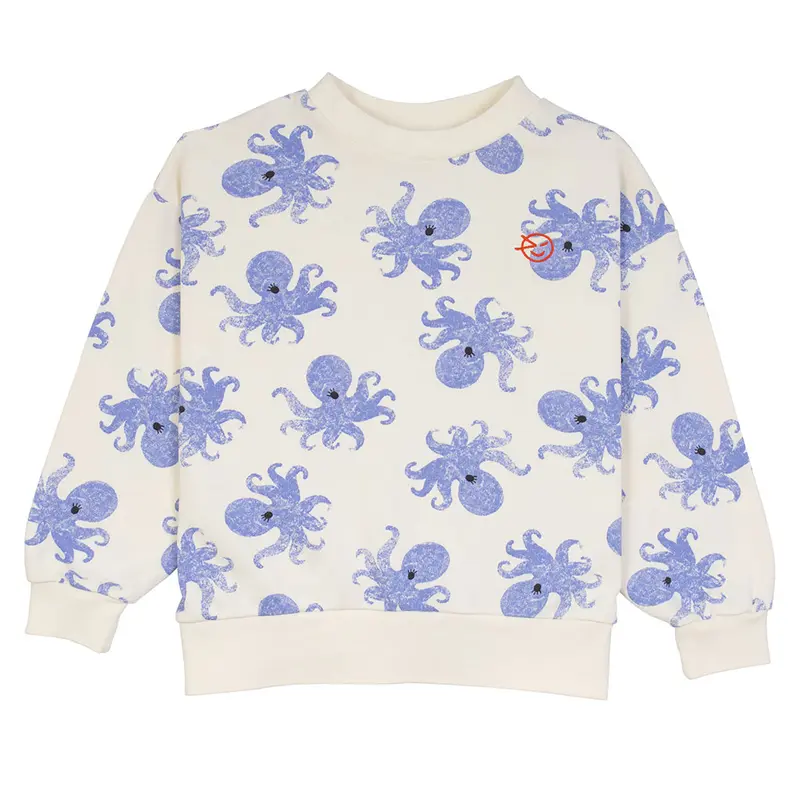Sweater Pulpo Ecru Deep Sea Blue