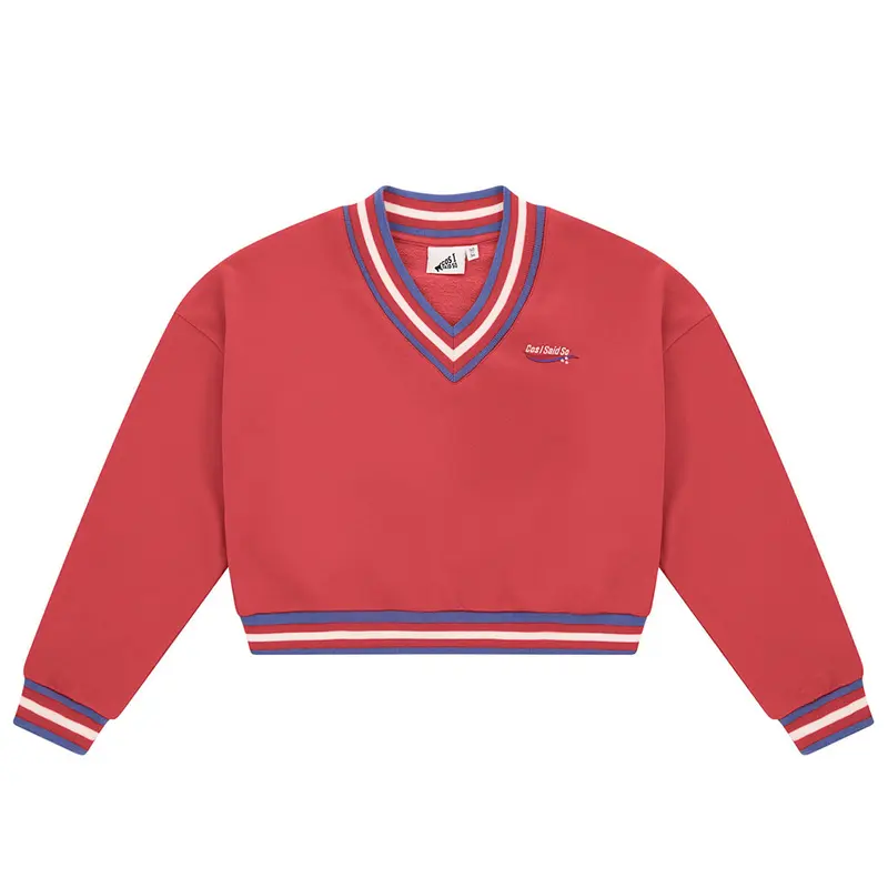 Sweater V-Neck Poinsettia