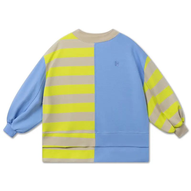 Sweatshirt Boxy Lime Lavender Color Block