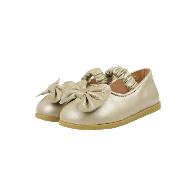 Sylah Ballerinas | Champagne Metallic Leather
