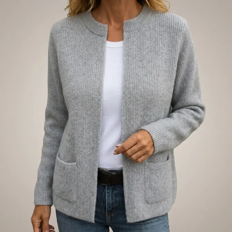 Sylverine - Offene Strickjacke mit Fronttaschen