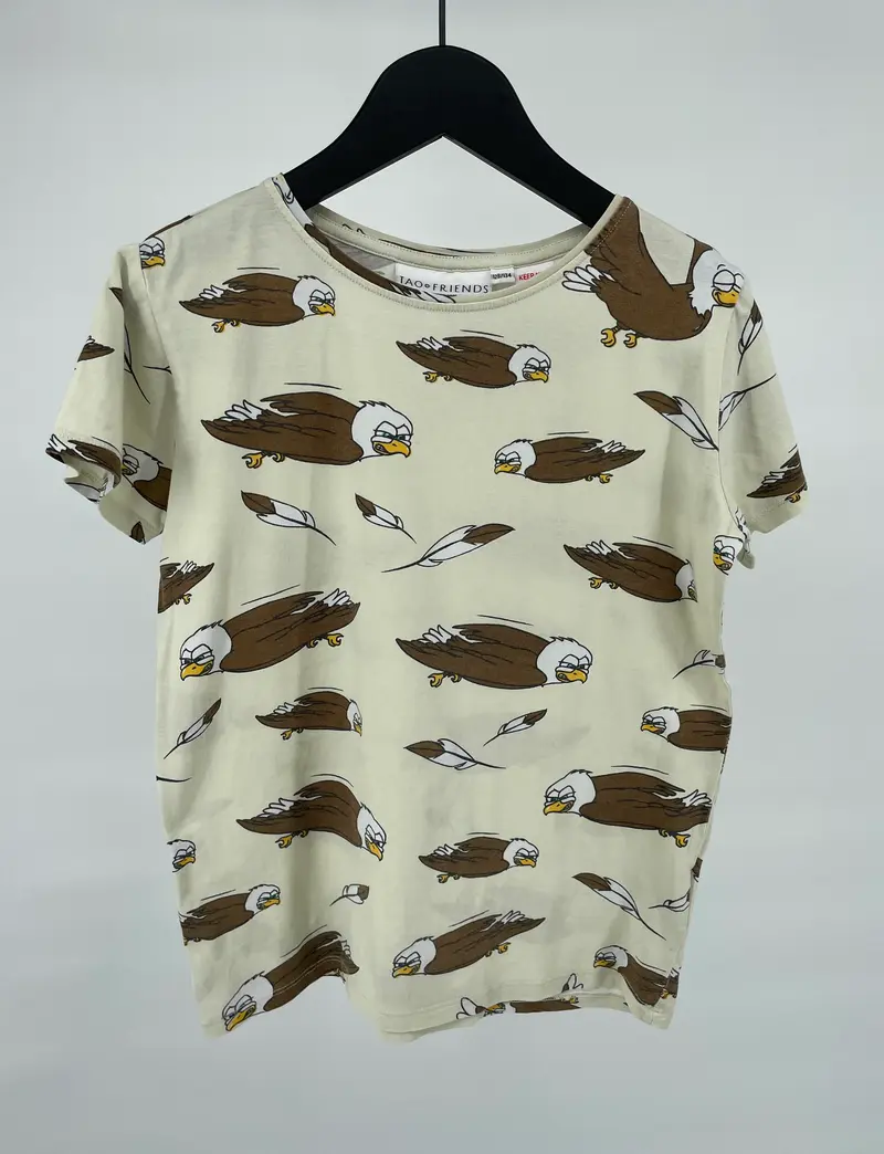 T-shirt Beige Adelaars Maat 128 / 134