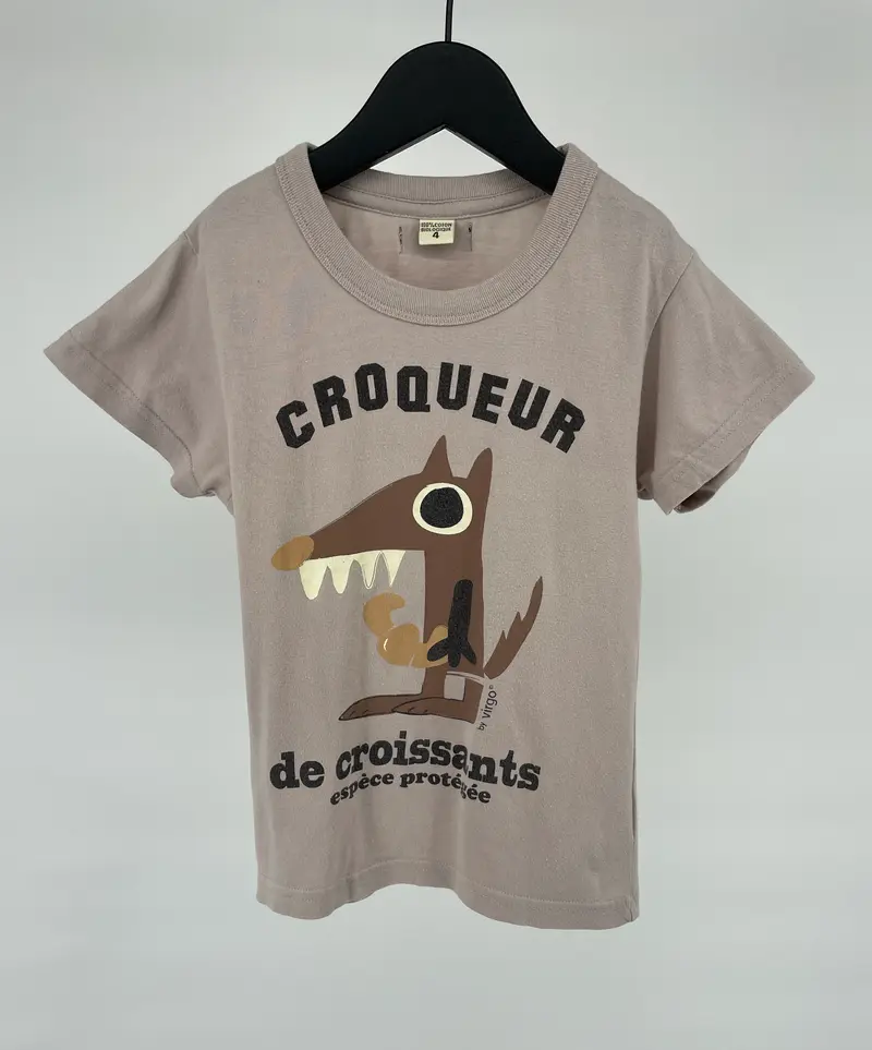 T-shirt Beige Croqueur de Croissants Maat 104