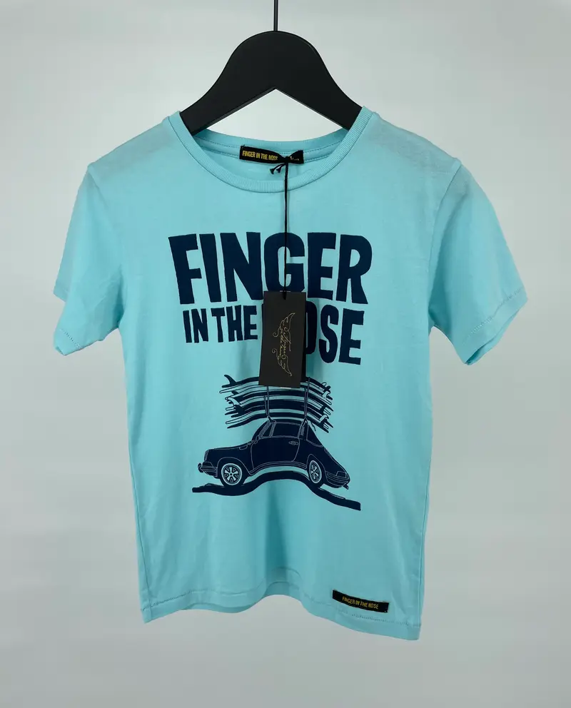 T-shirt Blauw Auto Surfplank Maat 122