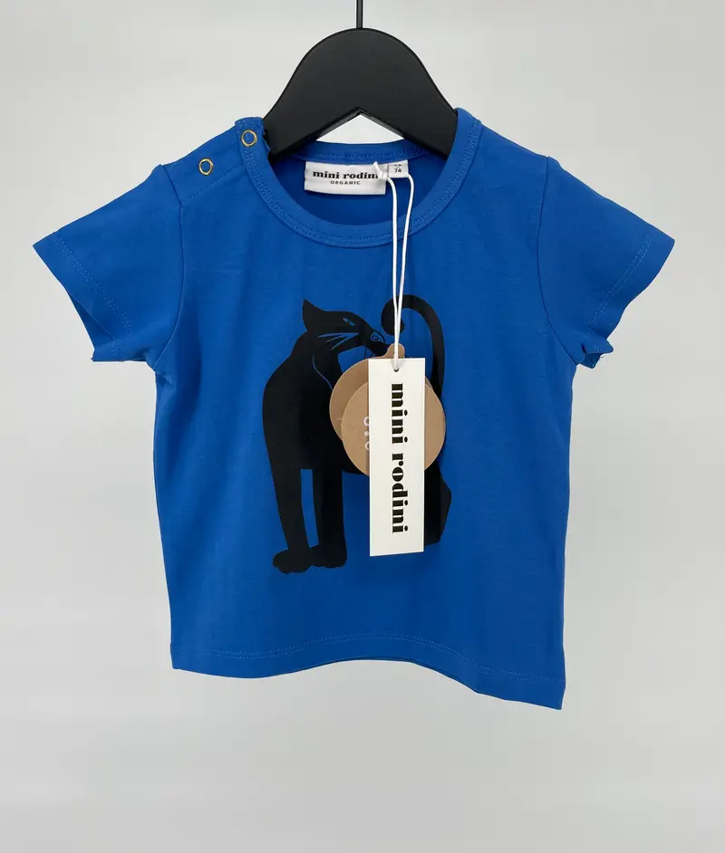 T-shirt Blauw Panter Maat 68 / 74