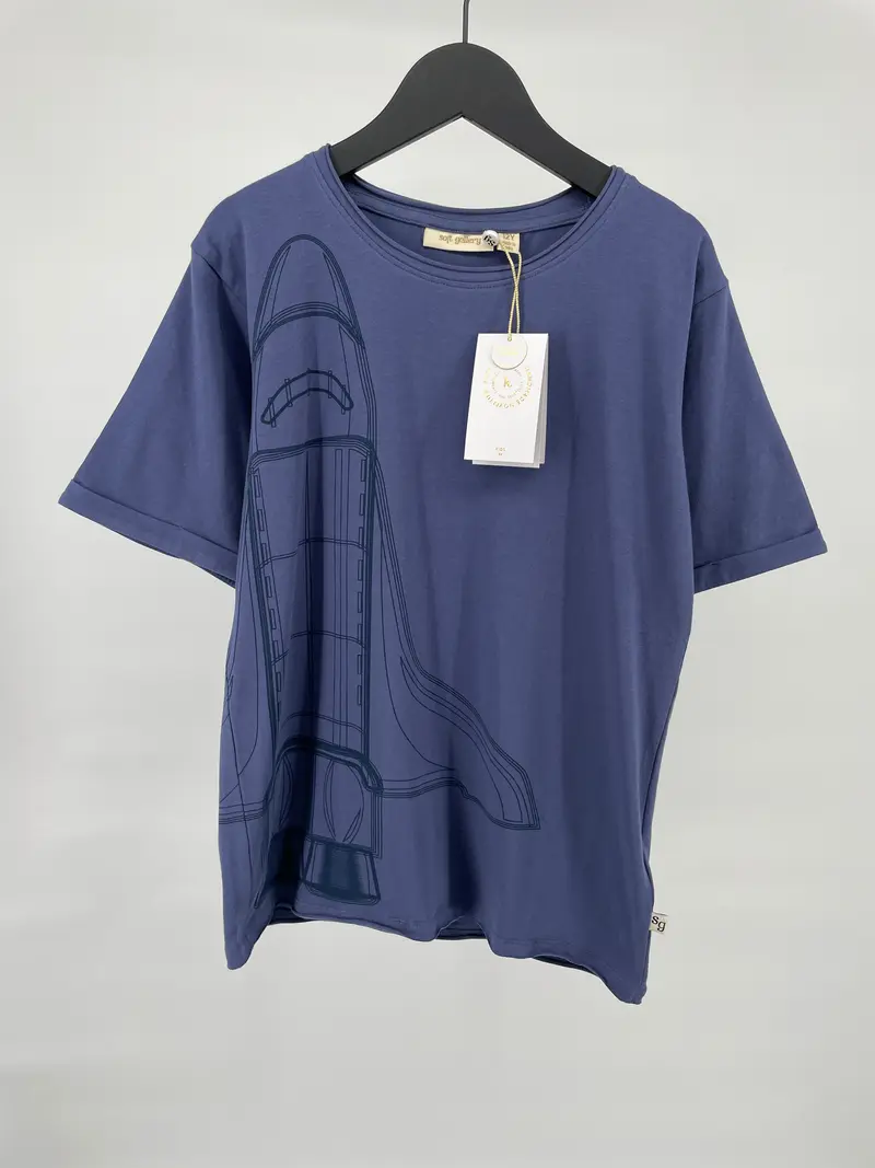T-shirt Blauw Ruimteschip Maat 152